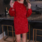 Preorder- Old Flame Sequin Dress - Red