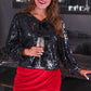 PREORDER- Betty Bow Top - Black Sequin
