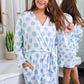 Almost Ready Ribbed Robe- Light Blue Dotty Darling