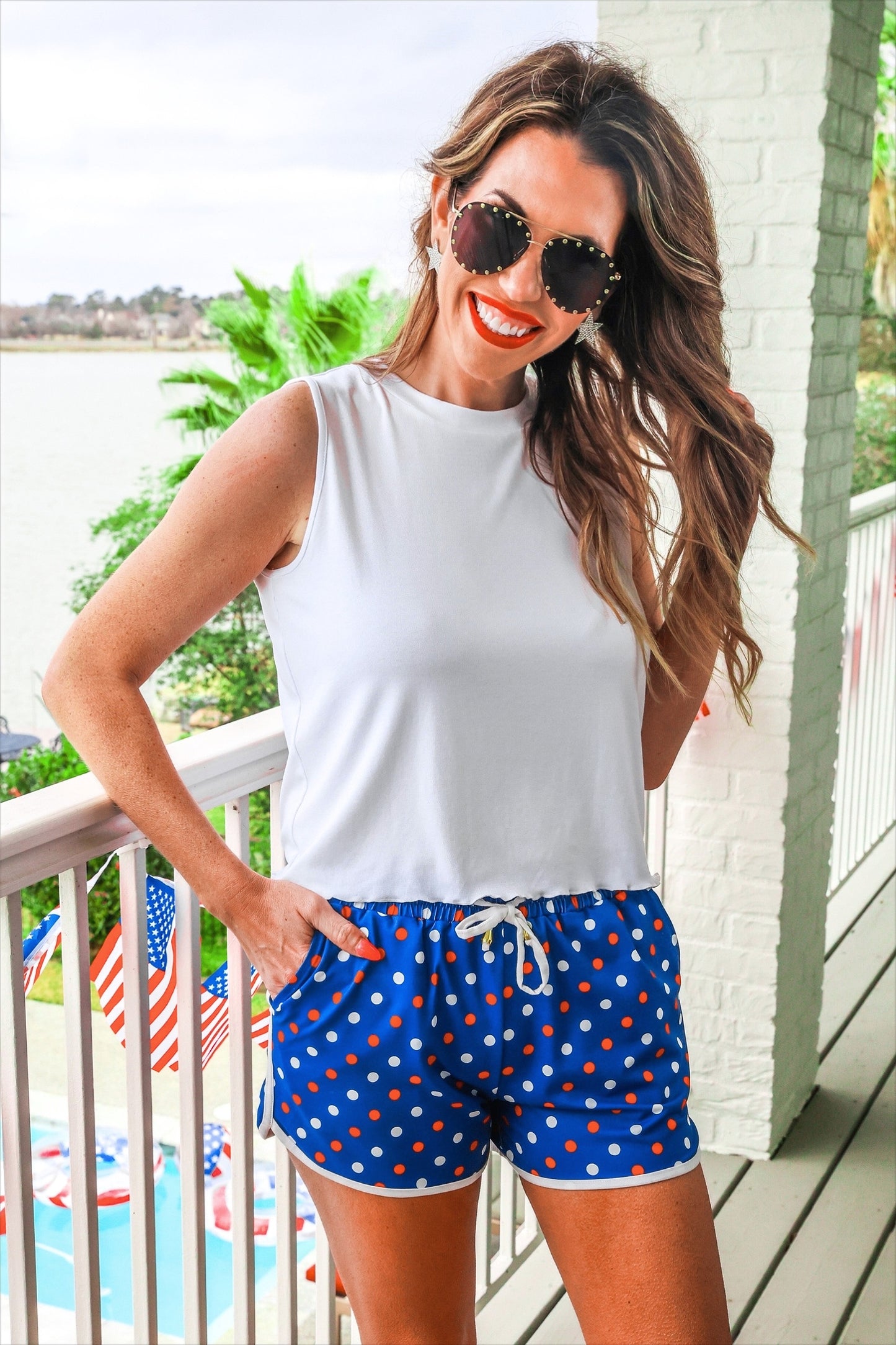 PREORDER- Americana Polka Dot Everyday Shorts