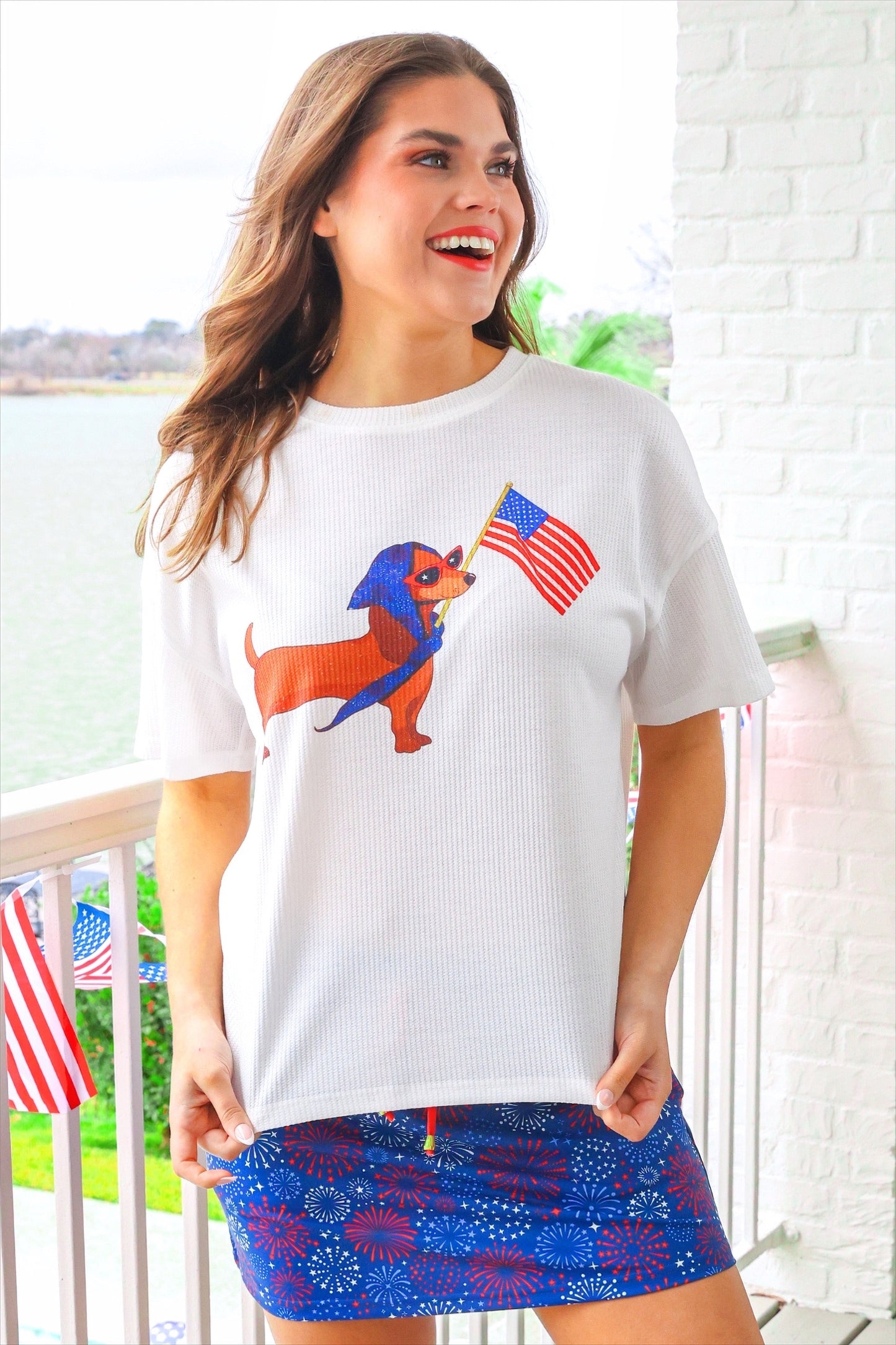 PREORDER- Patriotic Pup Waffle Tee