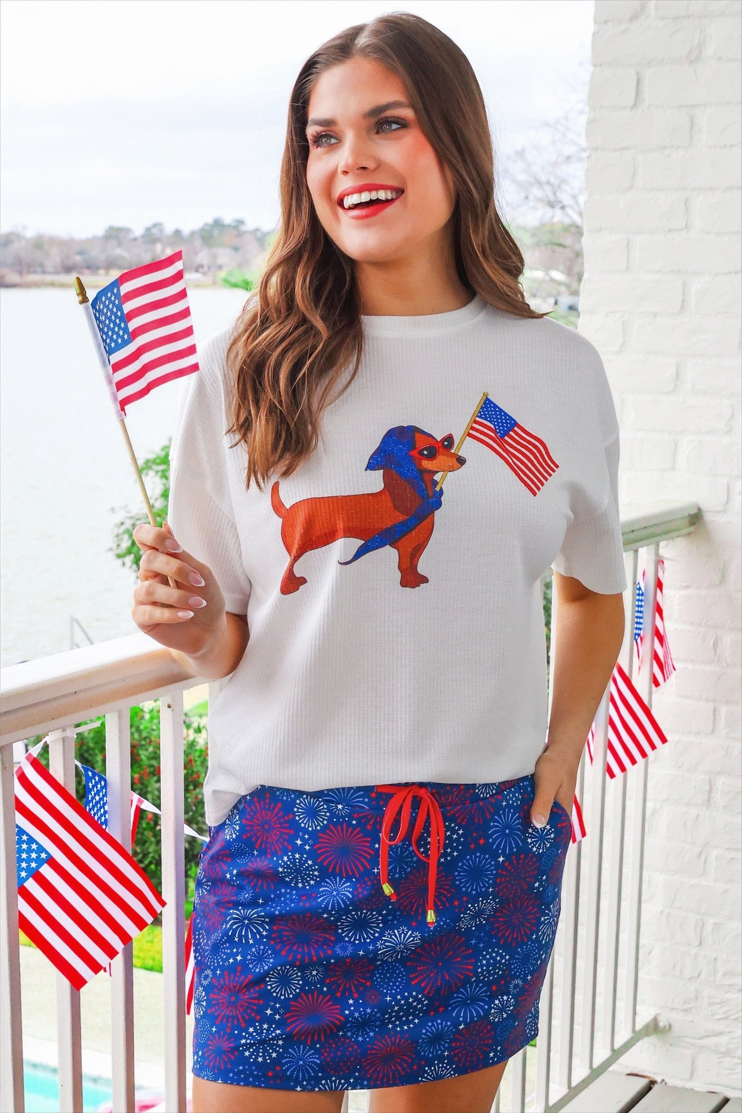 PREORDER- Patriotic Pup Waffle Tee