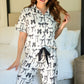 PREORDER-Midnight Bow Pant Ruffle Pajama Set