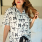 PREORDER-Midnight Bow Pant Ruffle Pajama Set