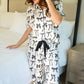 PREORDER-Midnight Bow Pant Ruffle Pajama Set