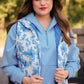PREORDER- Delilah Puffer Vest- Blue Eternal Blossom