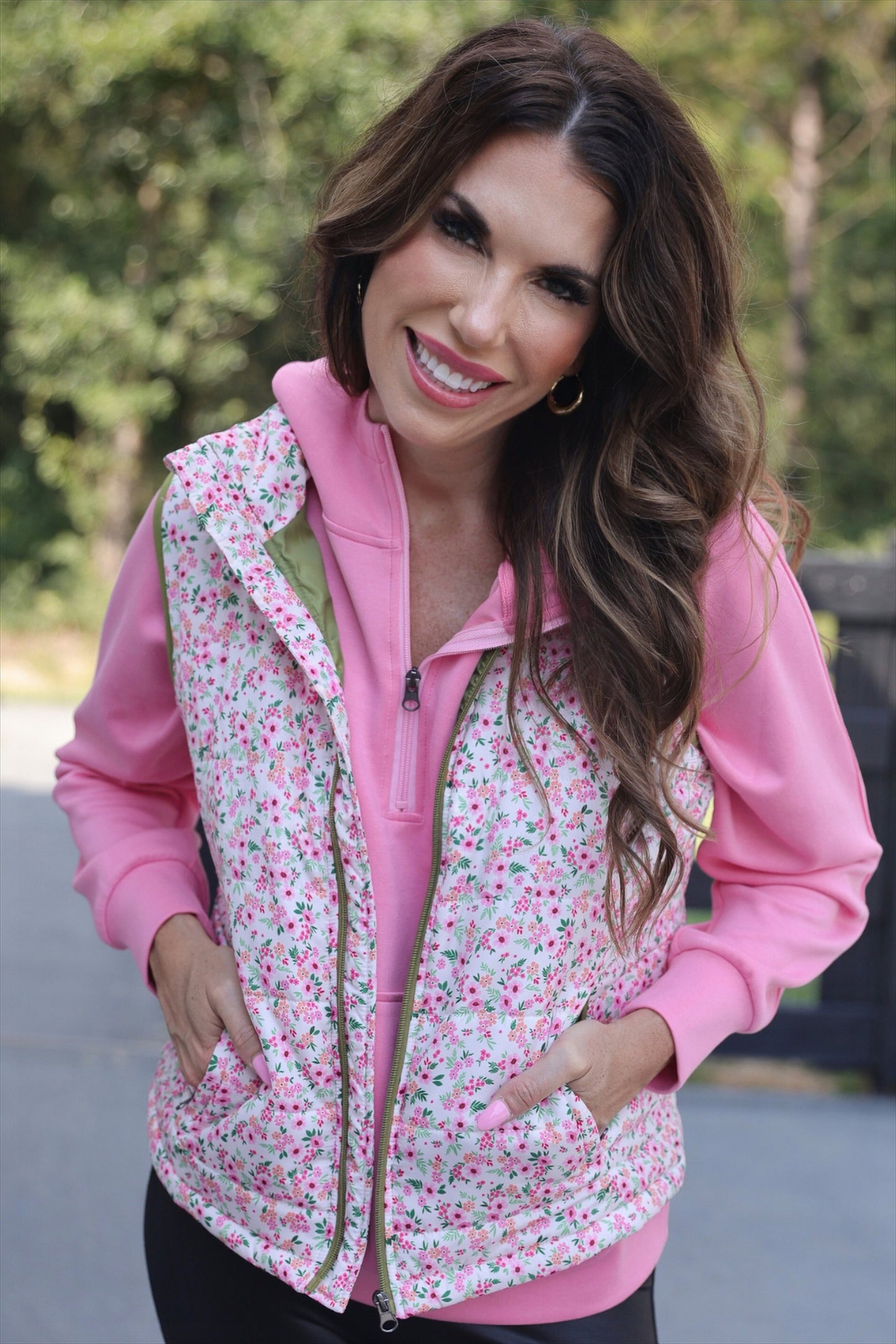 Delilah Puffer Vest- Ditzy Floral