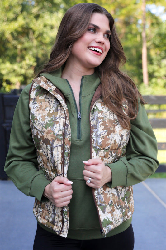 PREORDER- Delilah Puffer Vest- Classic Chloe Camo