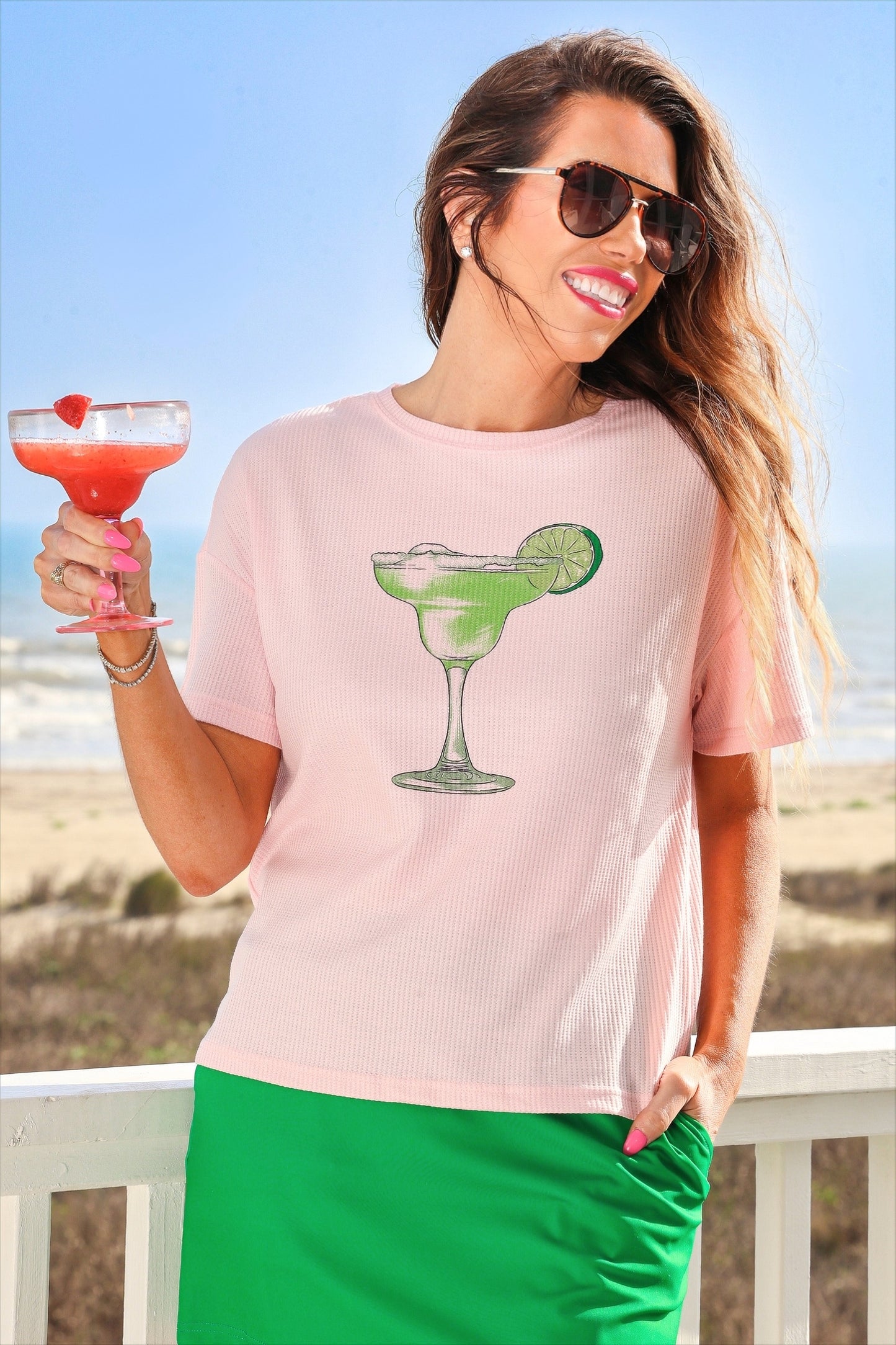 Weekend Waffle Tee- Margarita