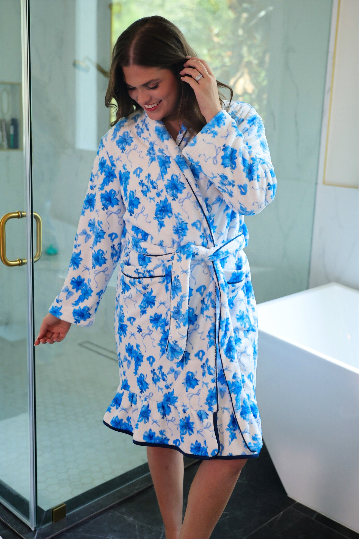 Legacy Lounge Robe- Blue Blossom