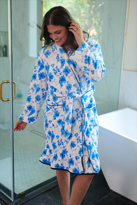 Legacy Lounge Robe- Blue Blossom