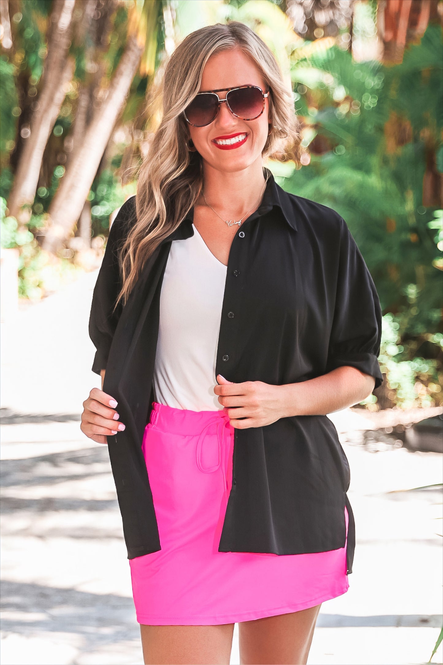 Solid Neon Pink Skort