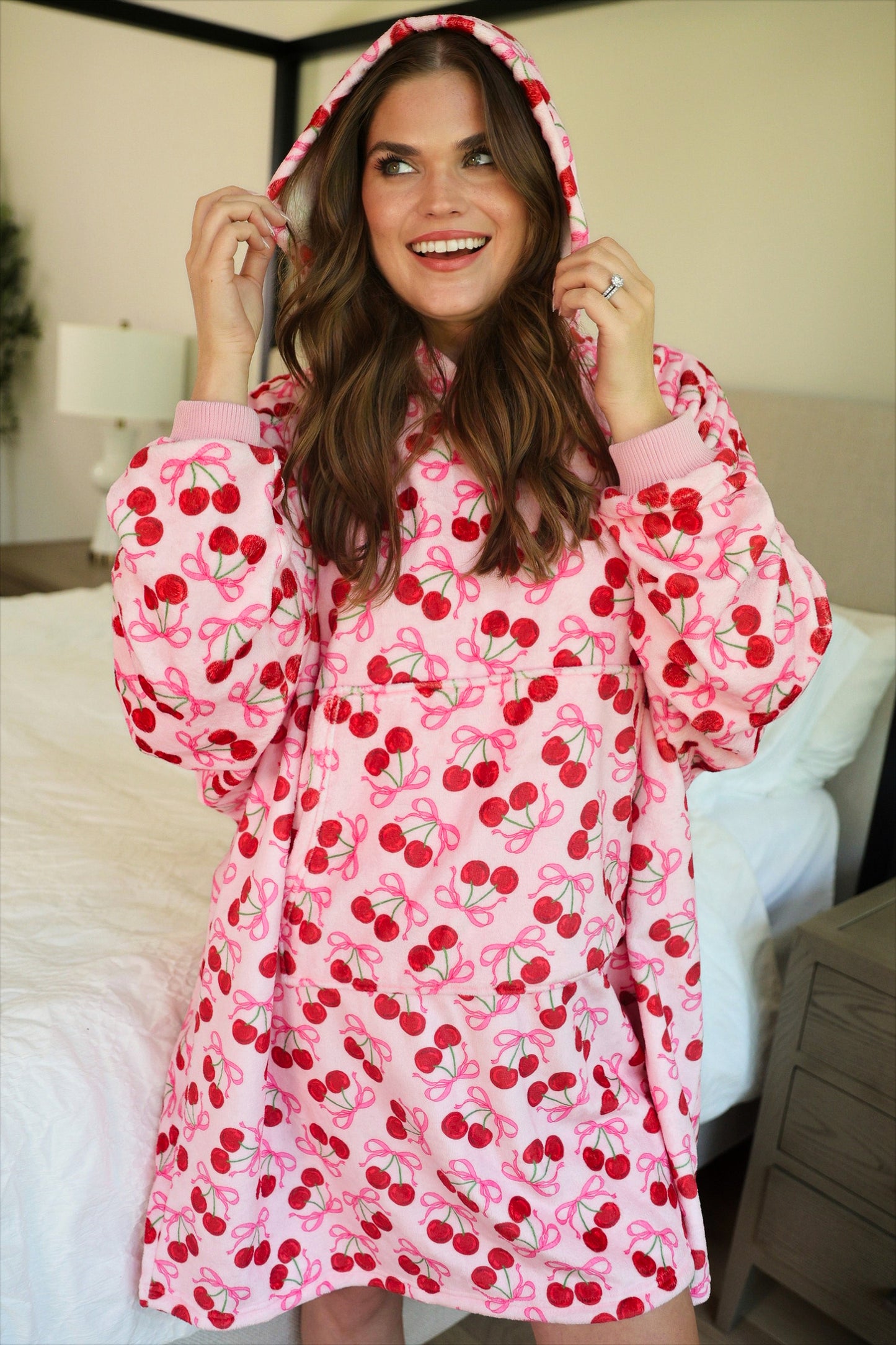 Cozy Blanket Hoodie- Cherry Bomb