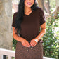 PREORDER- Jess Lea Basic Tee- Chocolate
