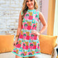 Lucy Tank Dress- Tropical Patchwork