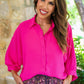 PREORDER- Sloane Button Up Top- Pink