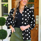 PREORDER- Sloane Button Up Top- After Dark Polka Dot