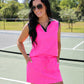Everyday Polo Tank- Neon Pink Safari Chic