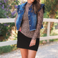 Jordan Ruffle Denim Vest- Dark Denim