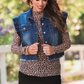 Jordan Ruffle Denim Vest- Dark Denim