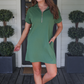 PREORDER-Ezra Textured Zipper Dress- Olive