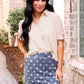 PREORDER- Refined Denim Stretch Skort- Polka Dot