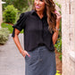 PREORDER- Lainey Tie Sleeve Top- Black