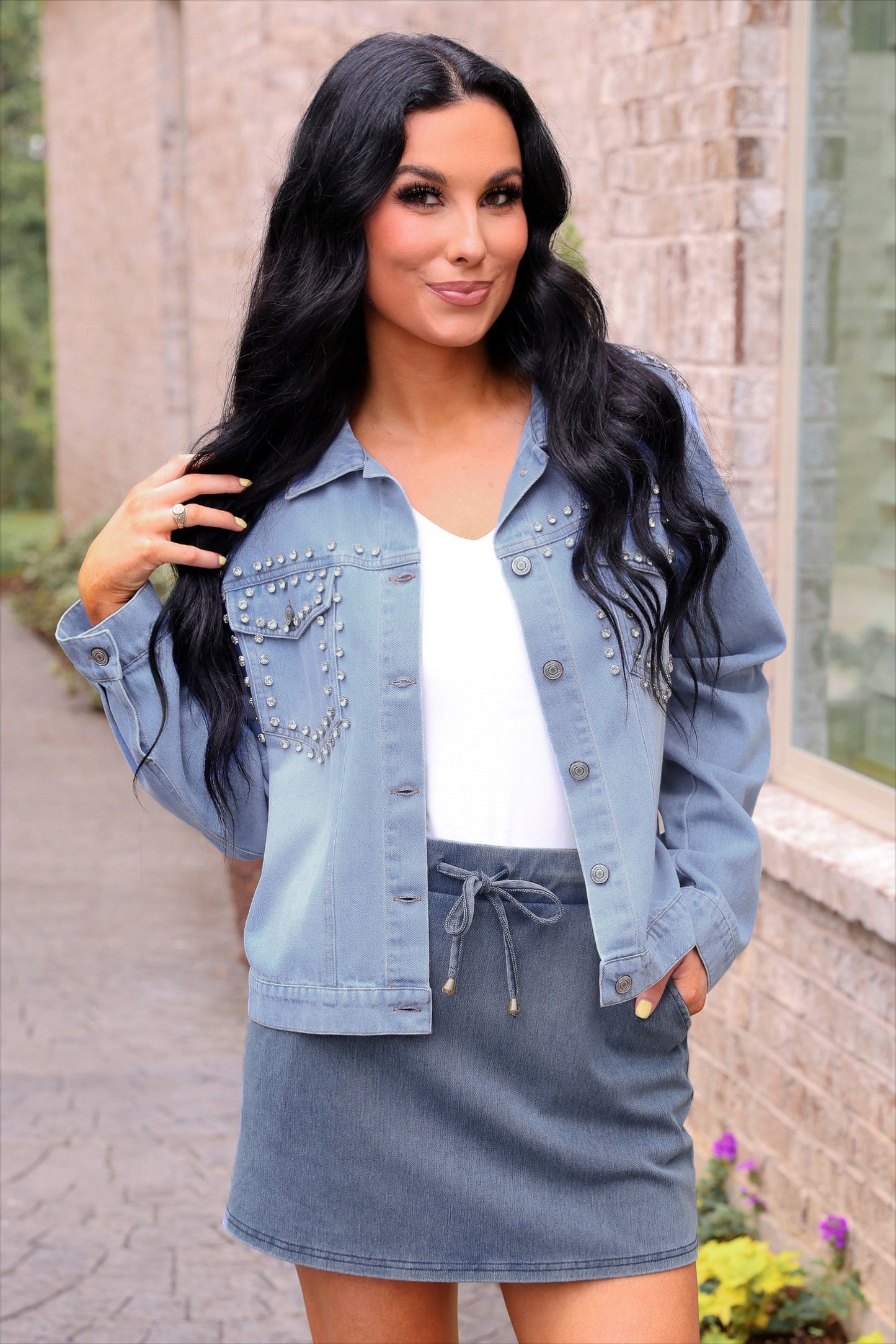 Stella Rhinestone Denim Jacket