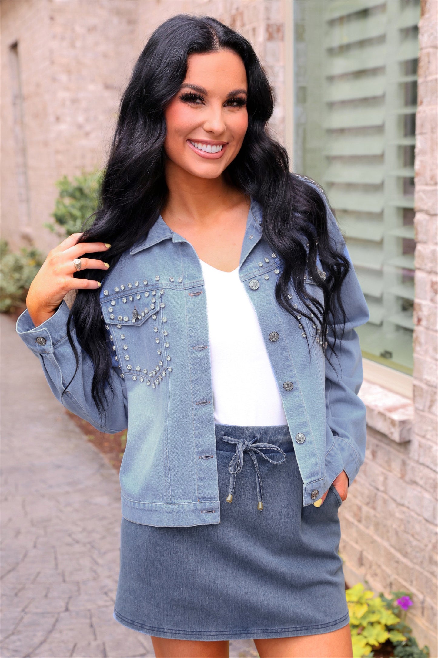 Stella Rhinestone Denim Jacket