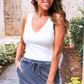 Haven V-Neck Bodysuit- White