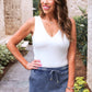 Haven V-Neck Bodysuit- White