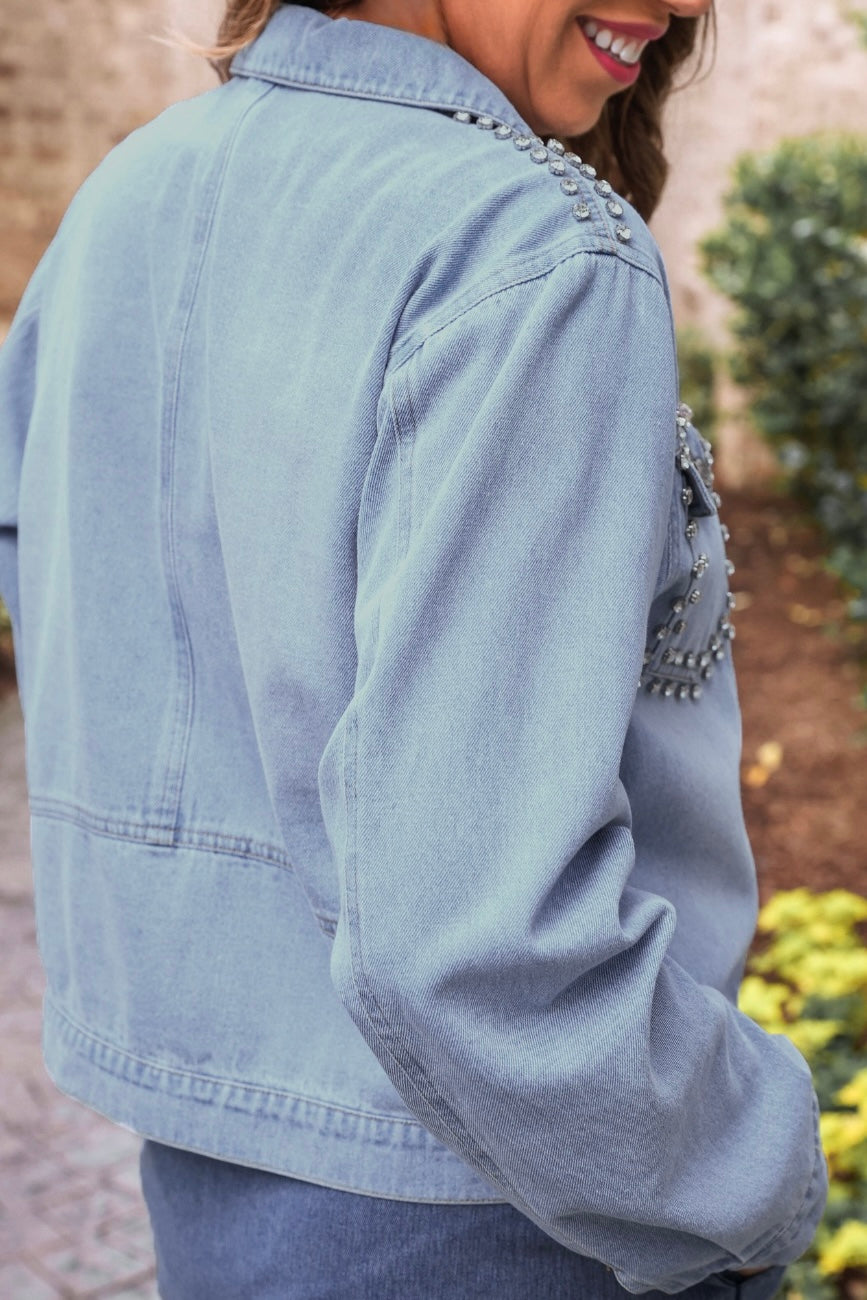 Stella Rhinestone Denim Jacket