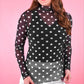 Keigan Mesh Top- After Dark Polka Dot