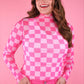 Keigan Mesh Top- Bubblegum Checkered