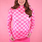 Keigan Mesh Top- Bubblegum Checkered