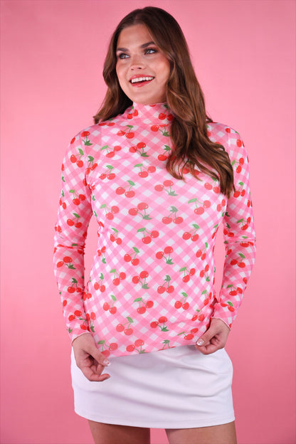 Keigan Mesh Top- Cherry Picnic