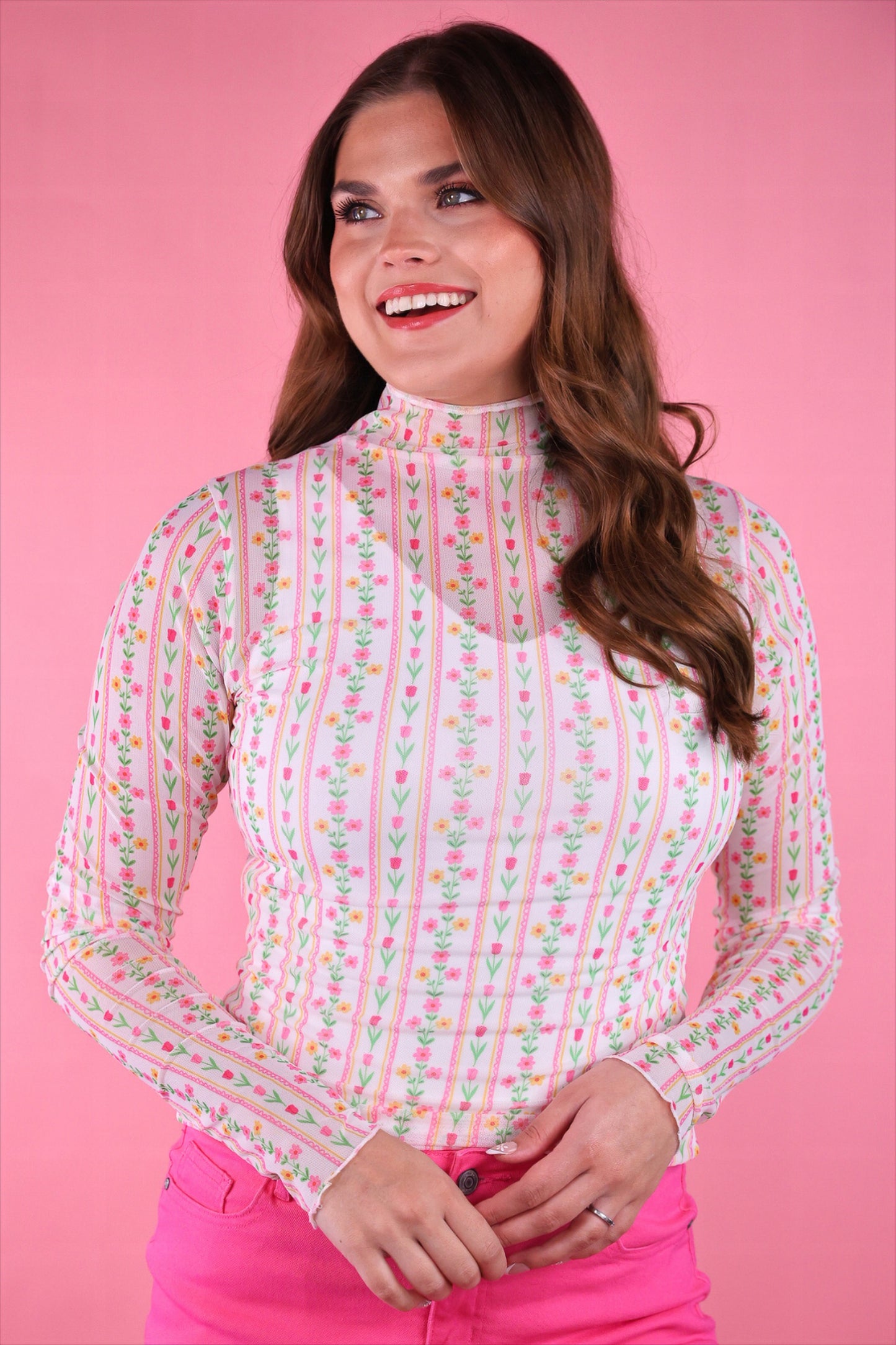 Keigan Mesh Top- Cottage Bloom Floral