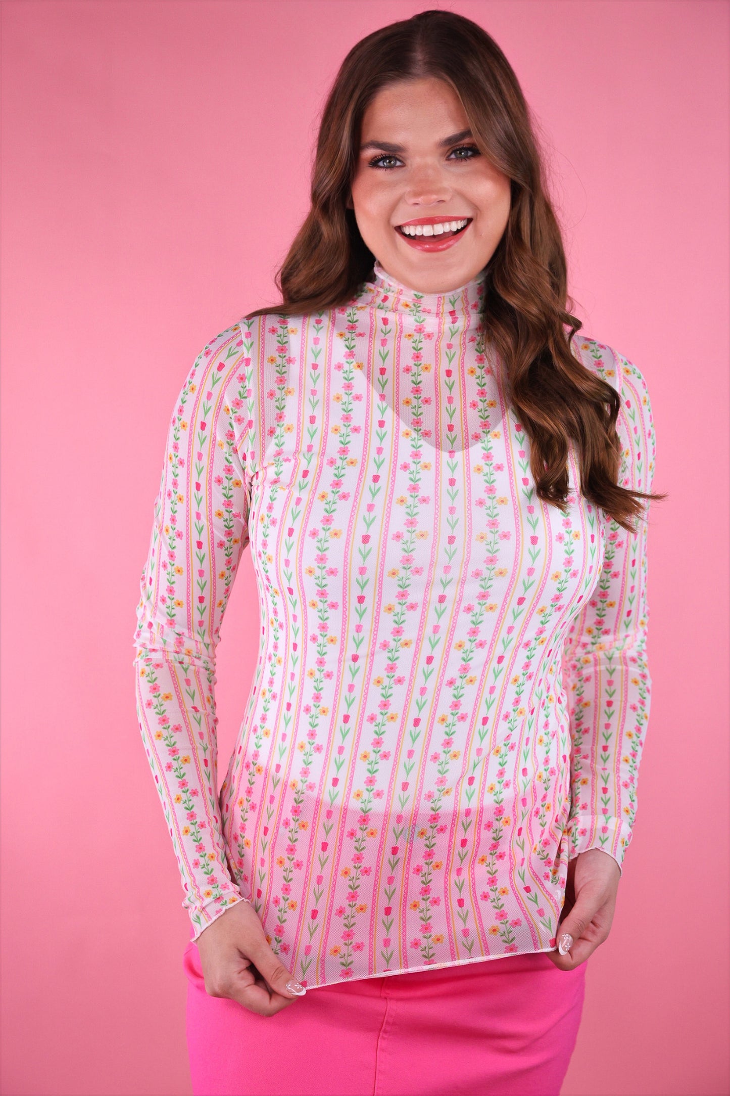 Keigan Mesh Top- Cottage Bloom Floral