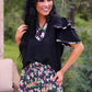 Ava Flutter Sleeve Blouse- Daisy Polka Dot