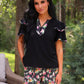 Ava Flutter Sleeve Blouse- Daisy Polka Dot