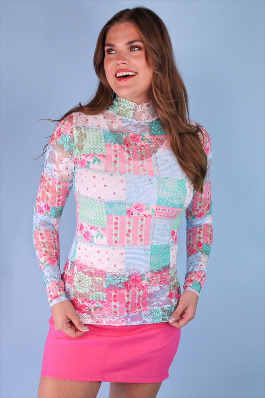 PREORDER- Kylie Lace Top- Heirloom Patchwork