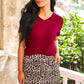 PREORDER- Jess Lea Basic Tee- Burgundy