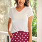PREORDER- Burgundy Polka Dot Skort