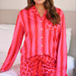 PREORDER- Heartfelt Stripes Ruffle Pajama Set
