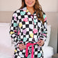 PREORDER- Checkered Conversation Hearts Ruffle Pajama Set