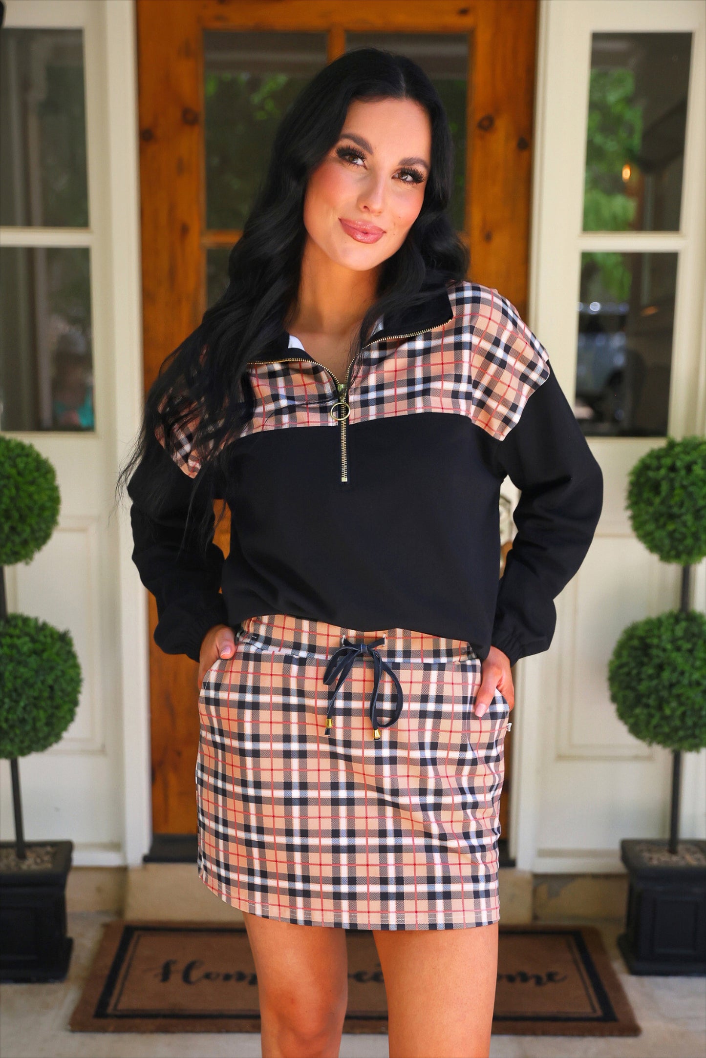 PREORDER- Mia Printed Pullover- Nora Plaid