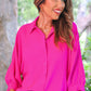 PREORDER- Sloane Button Up Top- Pink