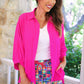 PREORDER- Sloane Button Up Top- Pink