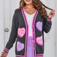 PREORDER- Chenille Patch Candy Hearts Relaxed Cardigan