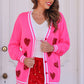 PREORDER- Sequin Patch Happy Hearts Relaxed Cardigan